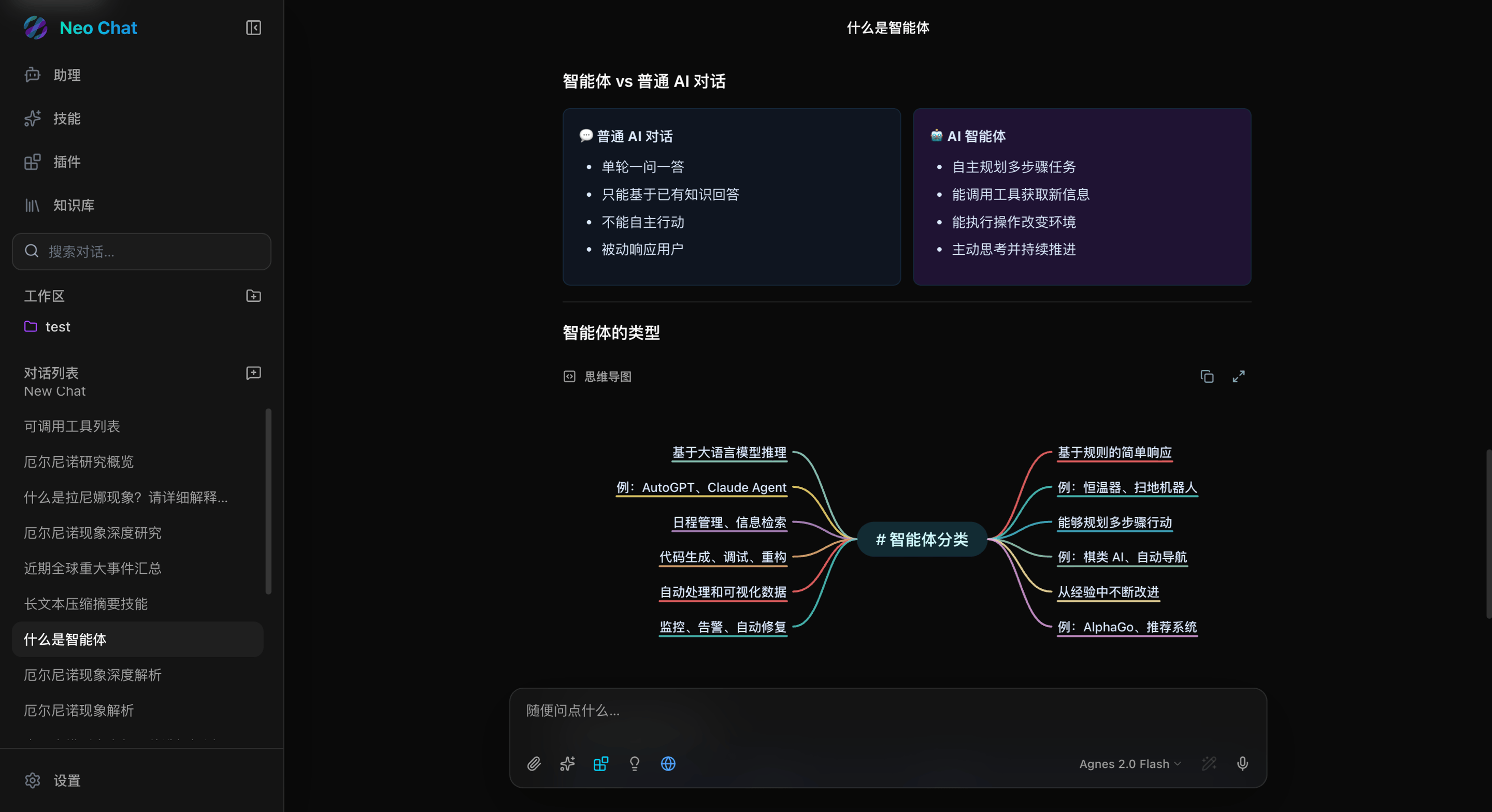 Neo Chat desktop interface