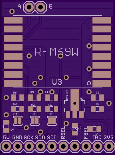 Moteino Peripherals Half-Shield top side