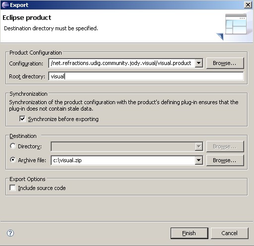 Making a Product and Executable — uDig 2.0.0.RC1 Developers Guide