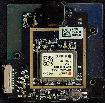 Bottom view of GPS board