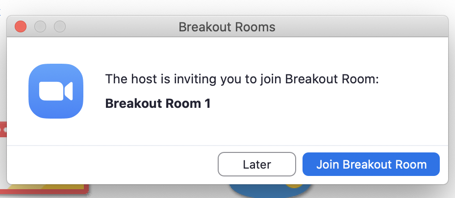 invitation to join breakout room