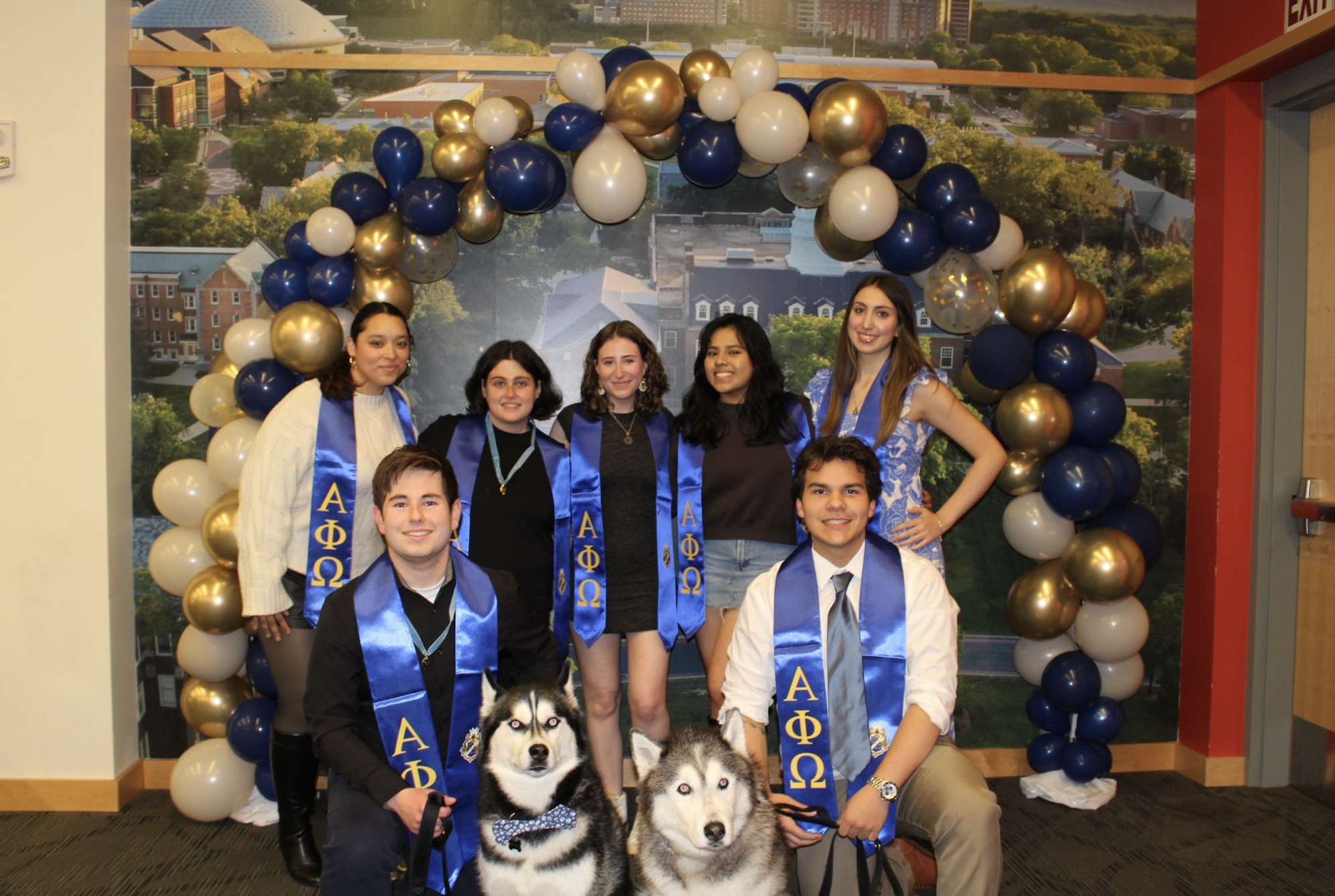 Graduating seniors with Jonathan at the spring banquet