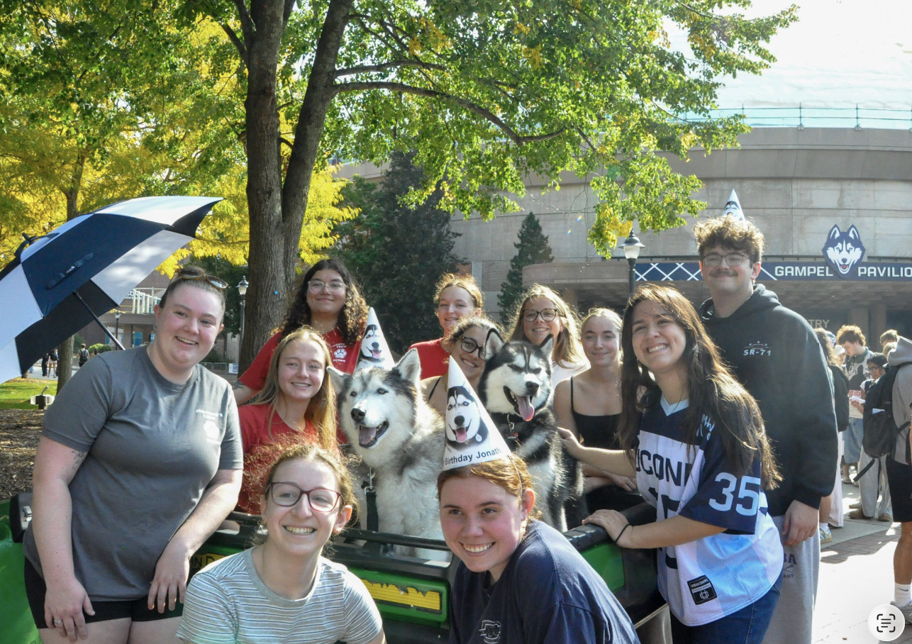 Brothers with Jonathan outside Gampel Pavilion