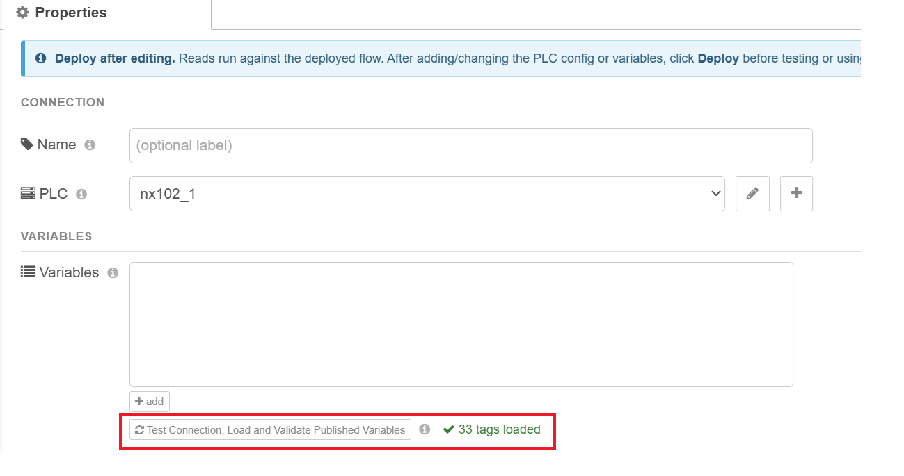 The Test Connection / Load / Validate button