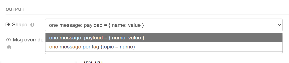 Read output shape options