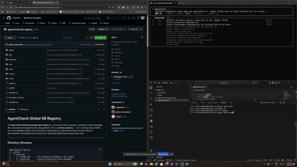 AgentChanti in action — Global KB registry + live agent pipeline