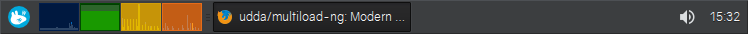 Multiload-ng running on XFCE panel. Color scheme: Windows Metro