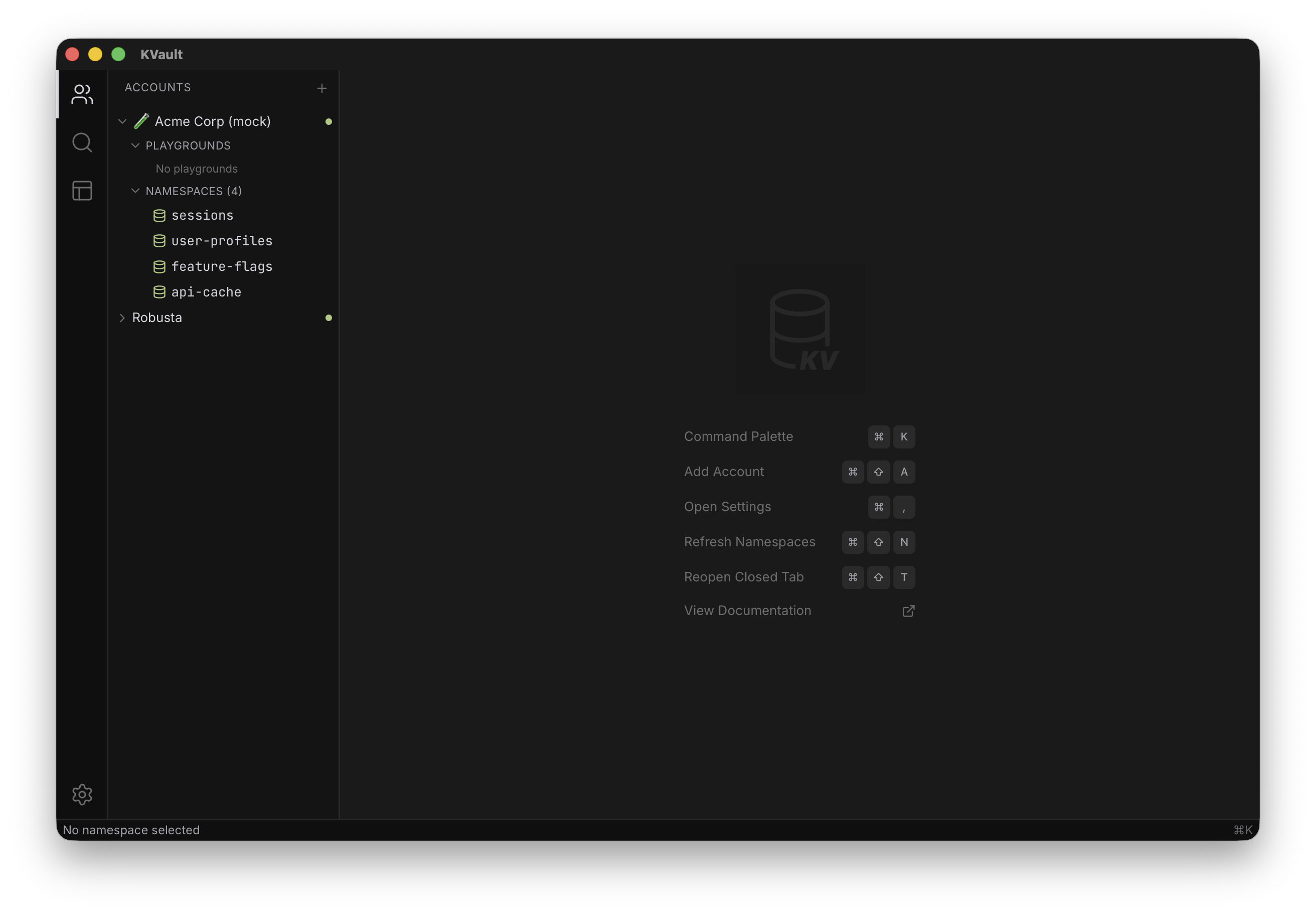 KVault welcome screen — connect your first Cloudflare account