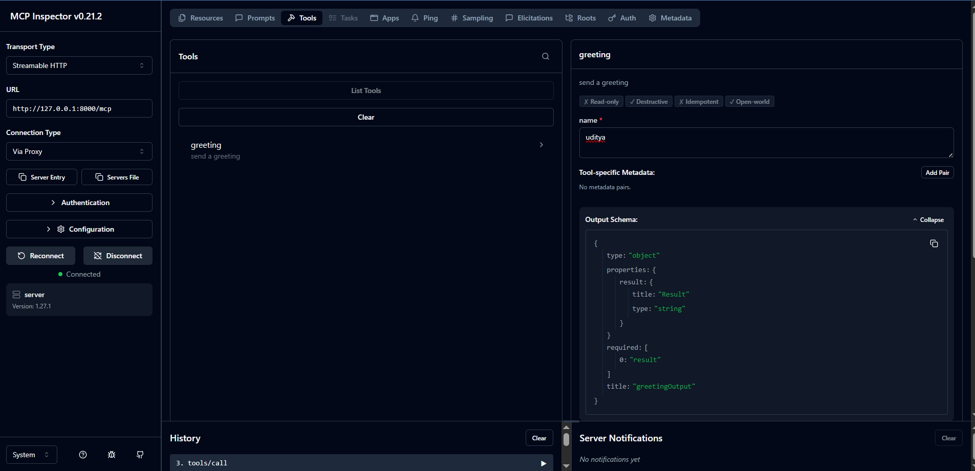 Connecting Streamable HTTP