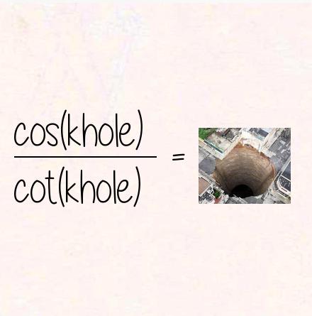 cos(khole) / cot(khole) = sinkhole