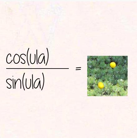 cos(ula) / sin(ula) = cotula