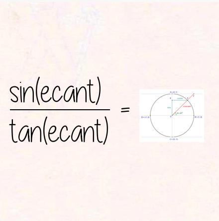 sin(ecant) / tan(ecant) = cosecant