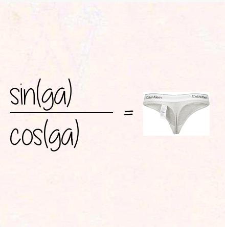 sin(ga) / cos(ga) = tanga