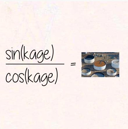 sin(kage) / cos(kage) = tankage