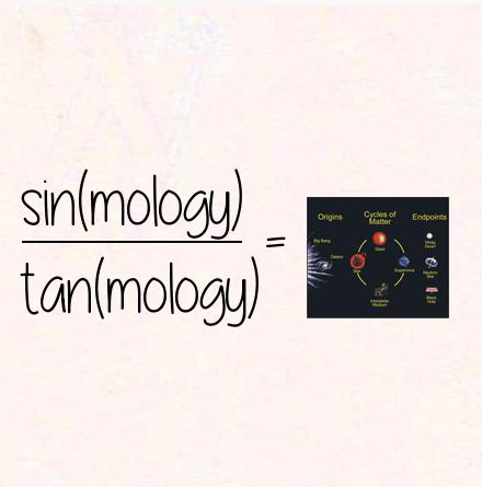 sin(mology) / tan(mology) = cosmology