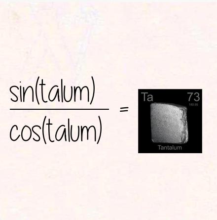 sin(talum) / cos(talum) = tantalum