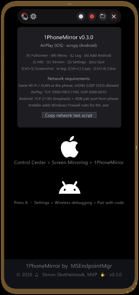 1PhoneMirror screenshot 2