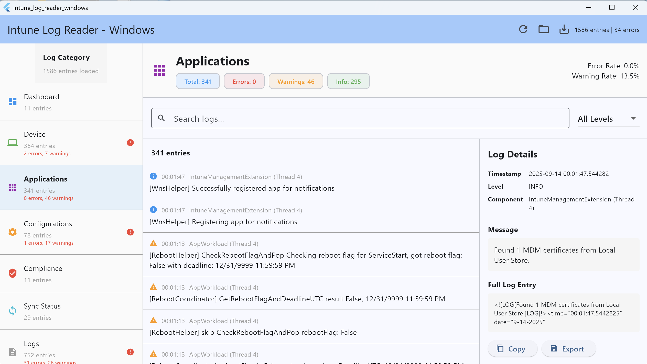Intune Log Reader for Windows screenshot 4