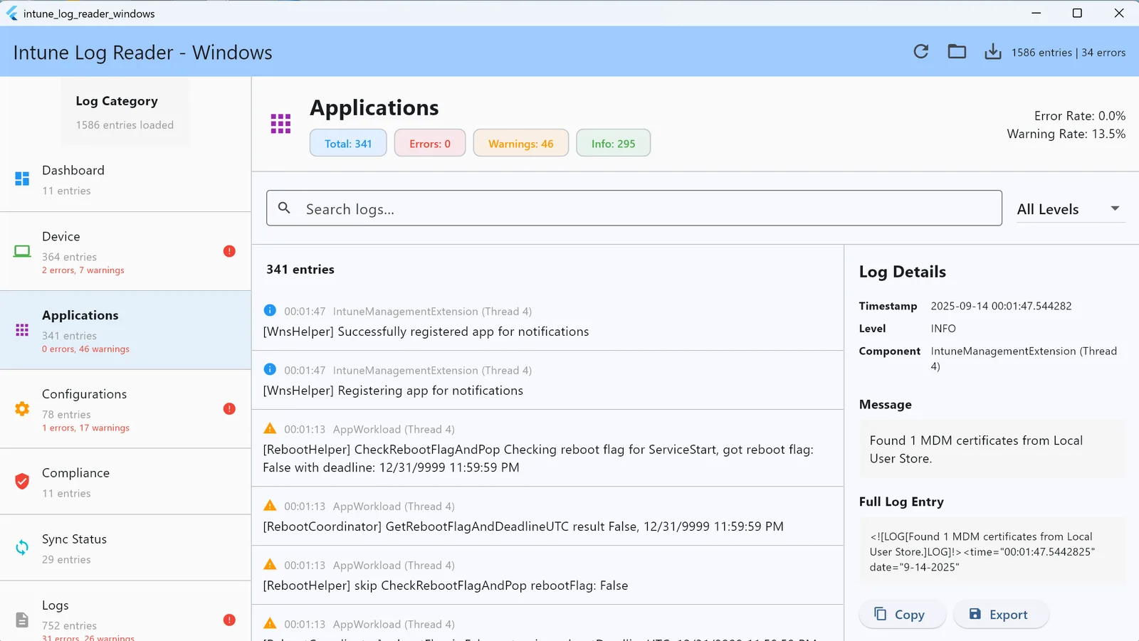 Intune Log Reader for Windows screenshot 4 of 5