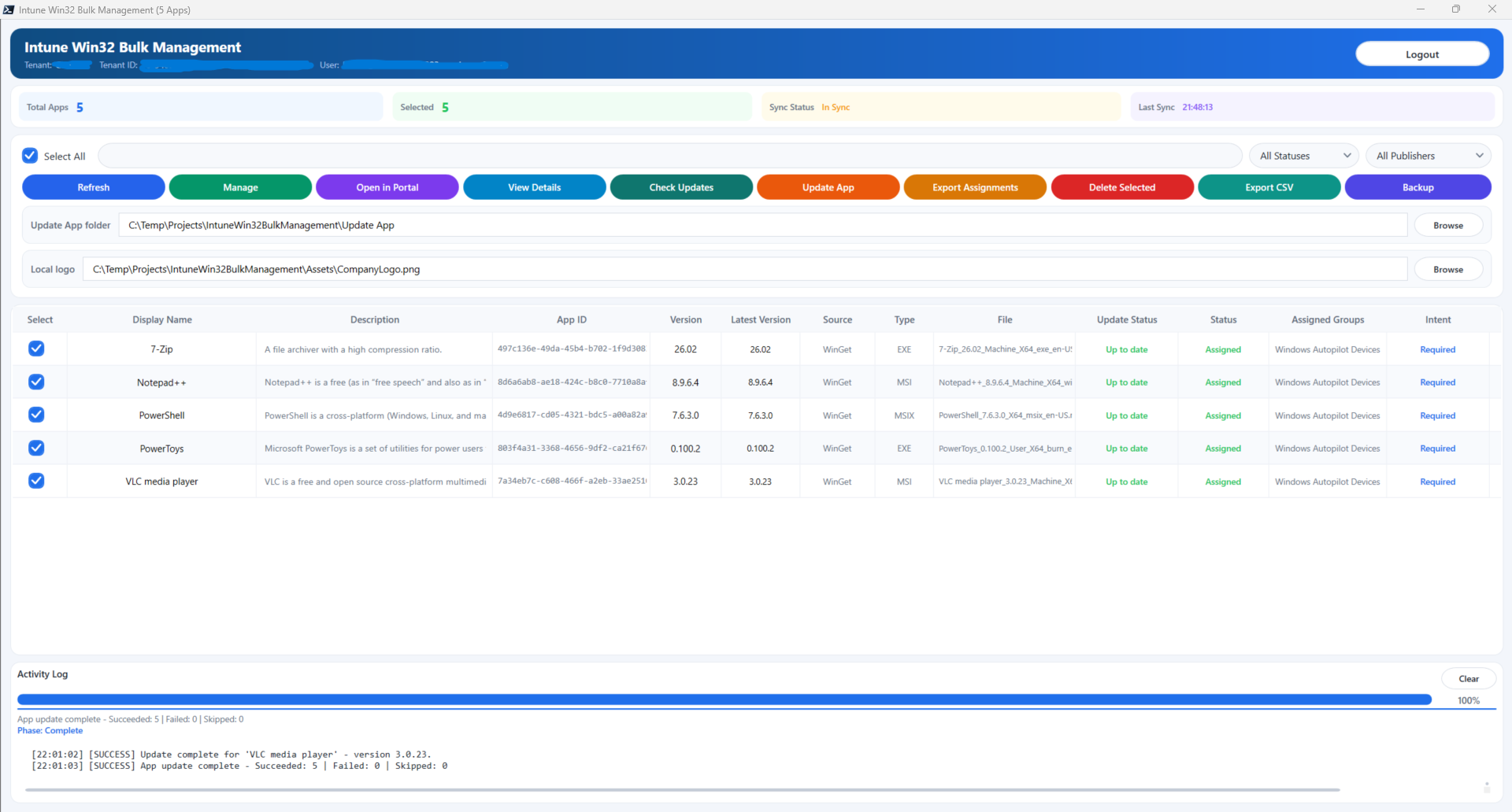 IntuneWin32BulkManagement screenshot 4 of 4