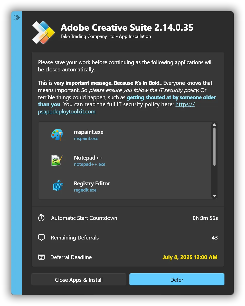 PSAppDeployToolkit screenshot 2 of 4