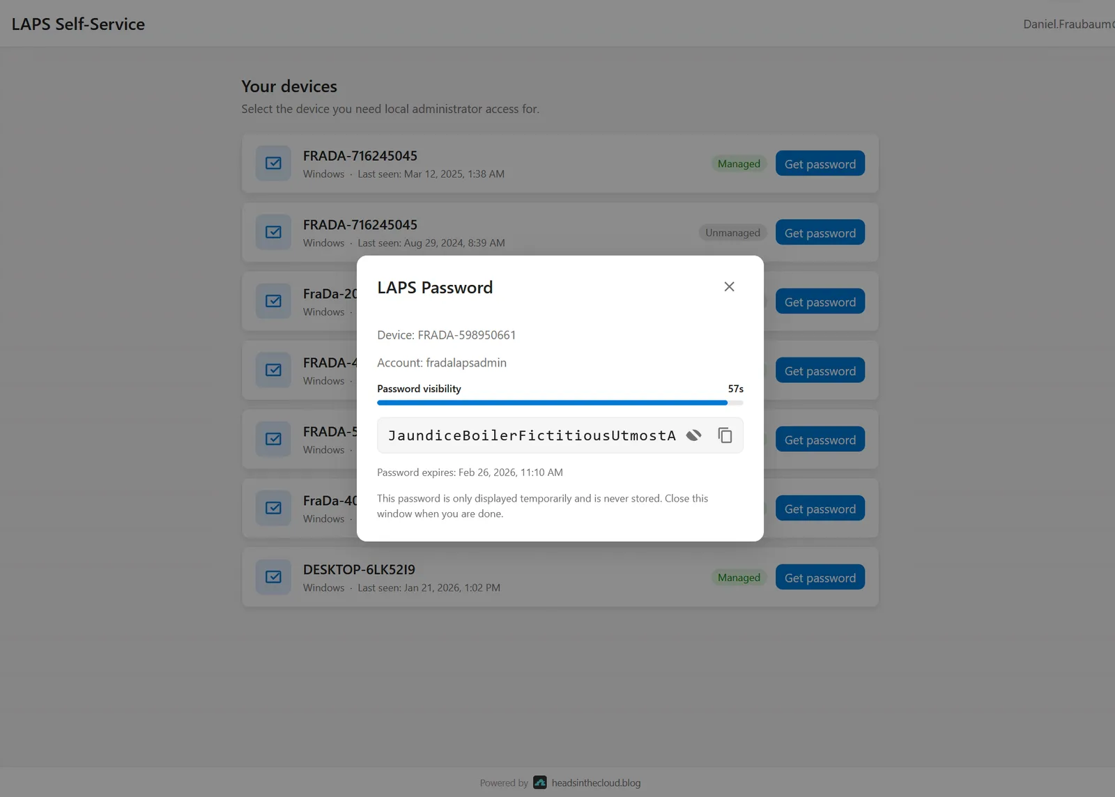Windows LAPS Self‑Service Portal screenshot 4 of 5
