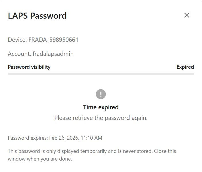 Windows LAPS Self‑Service Portal screenshot 5