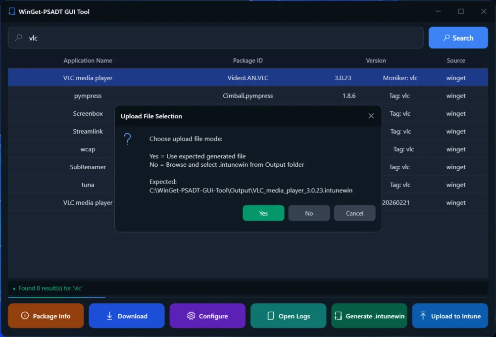 WinGet-PSADT-GUI-Tool screenshot 5 of 5