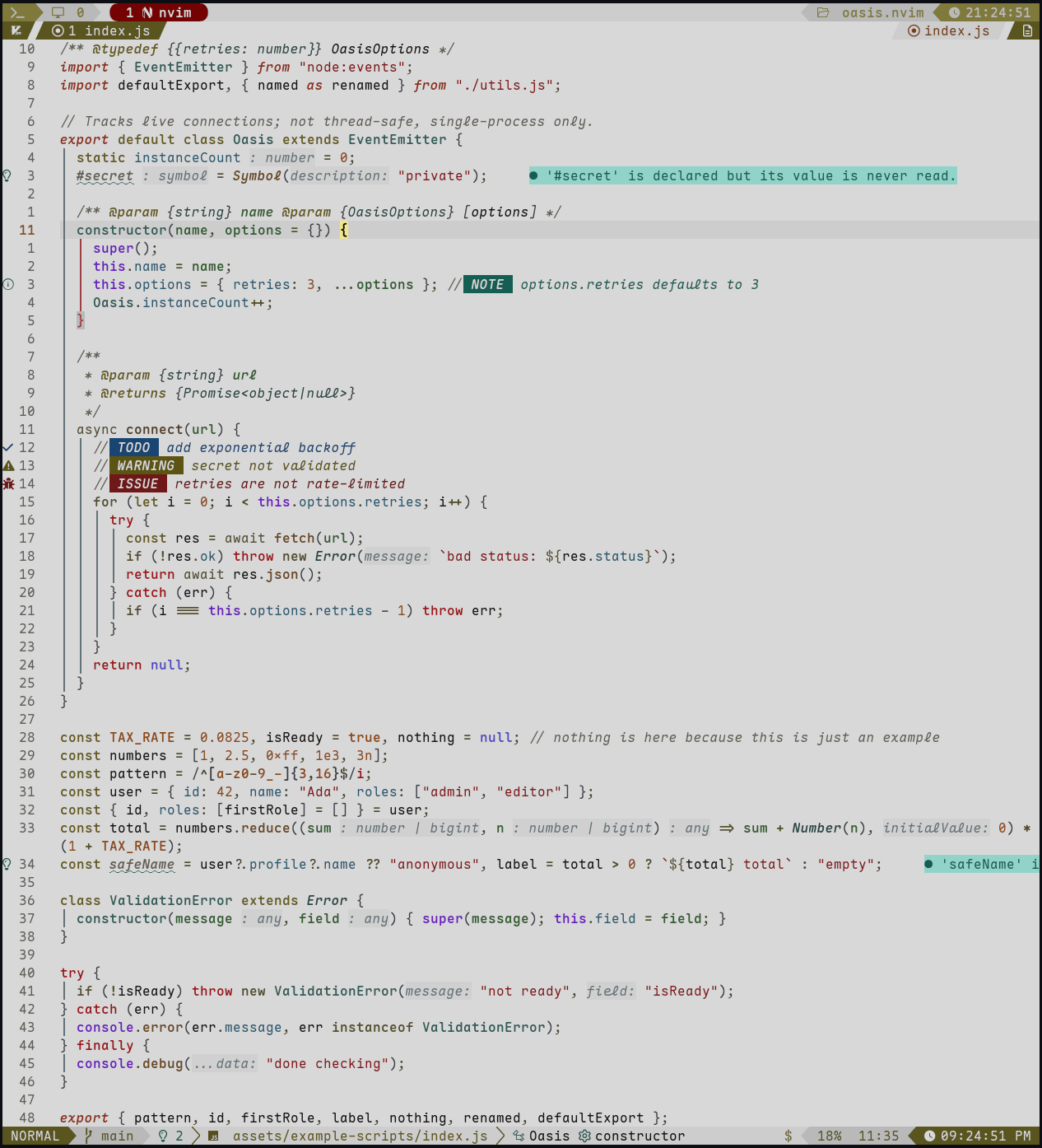 Abyss light mode code sample