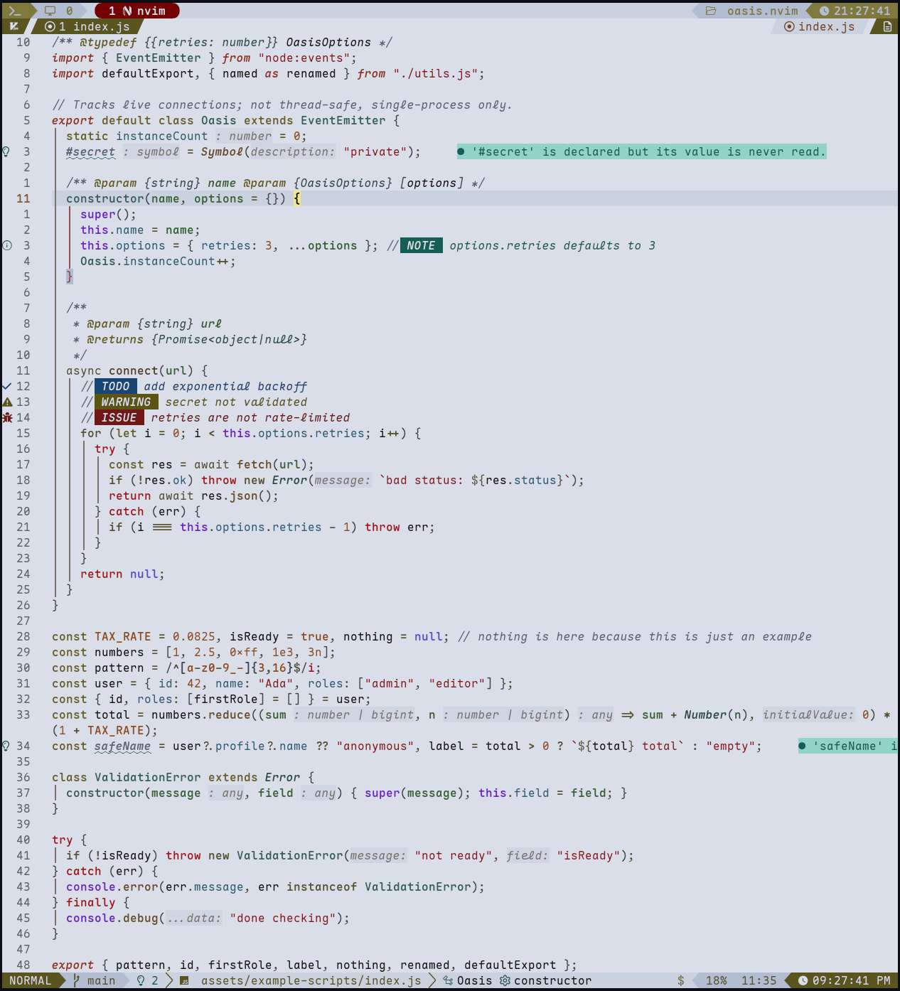 Midnight light mode code sample