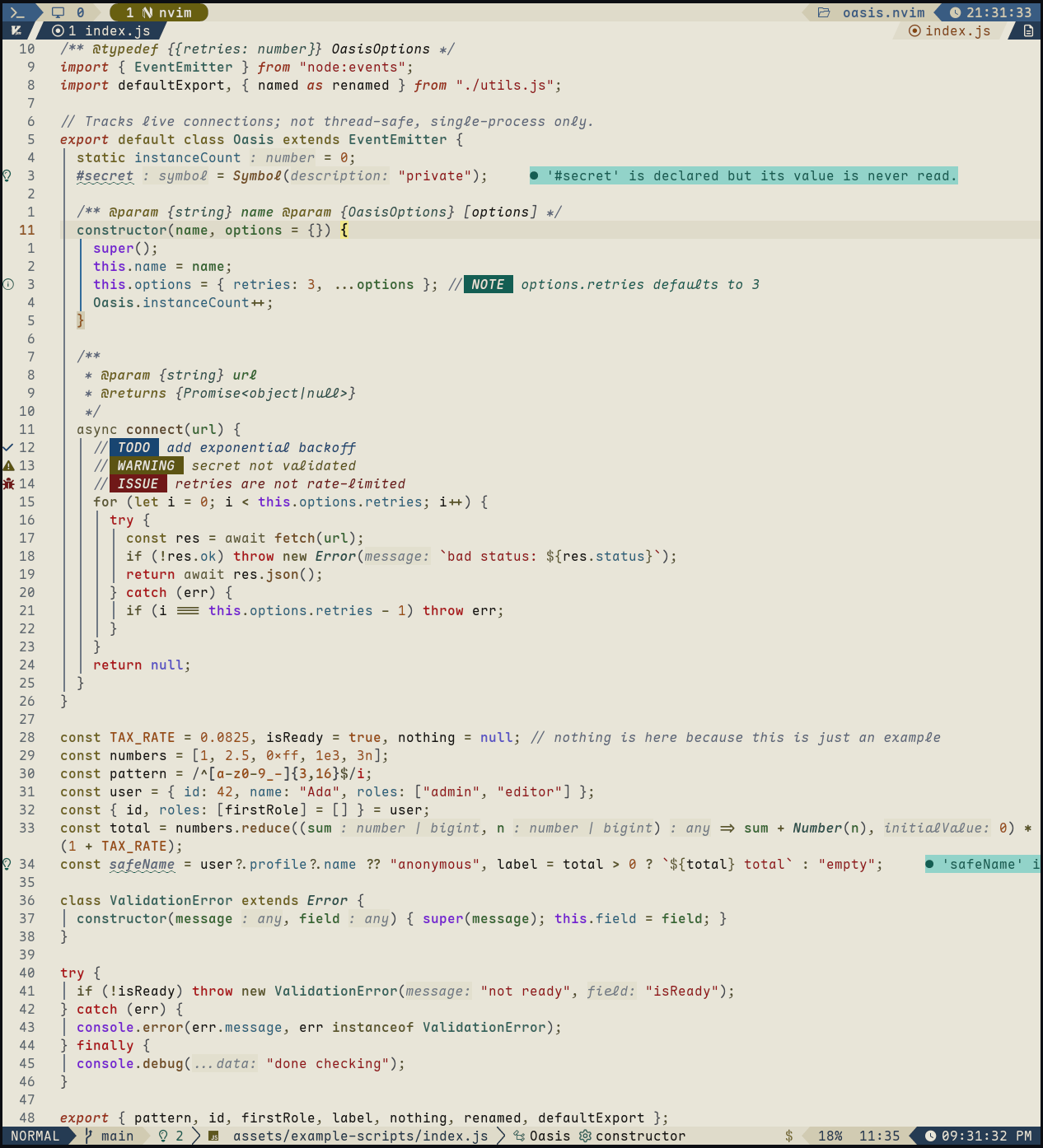Moonlight light mode code sample