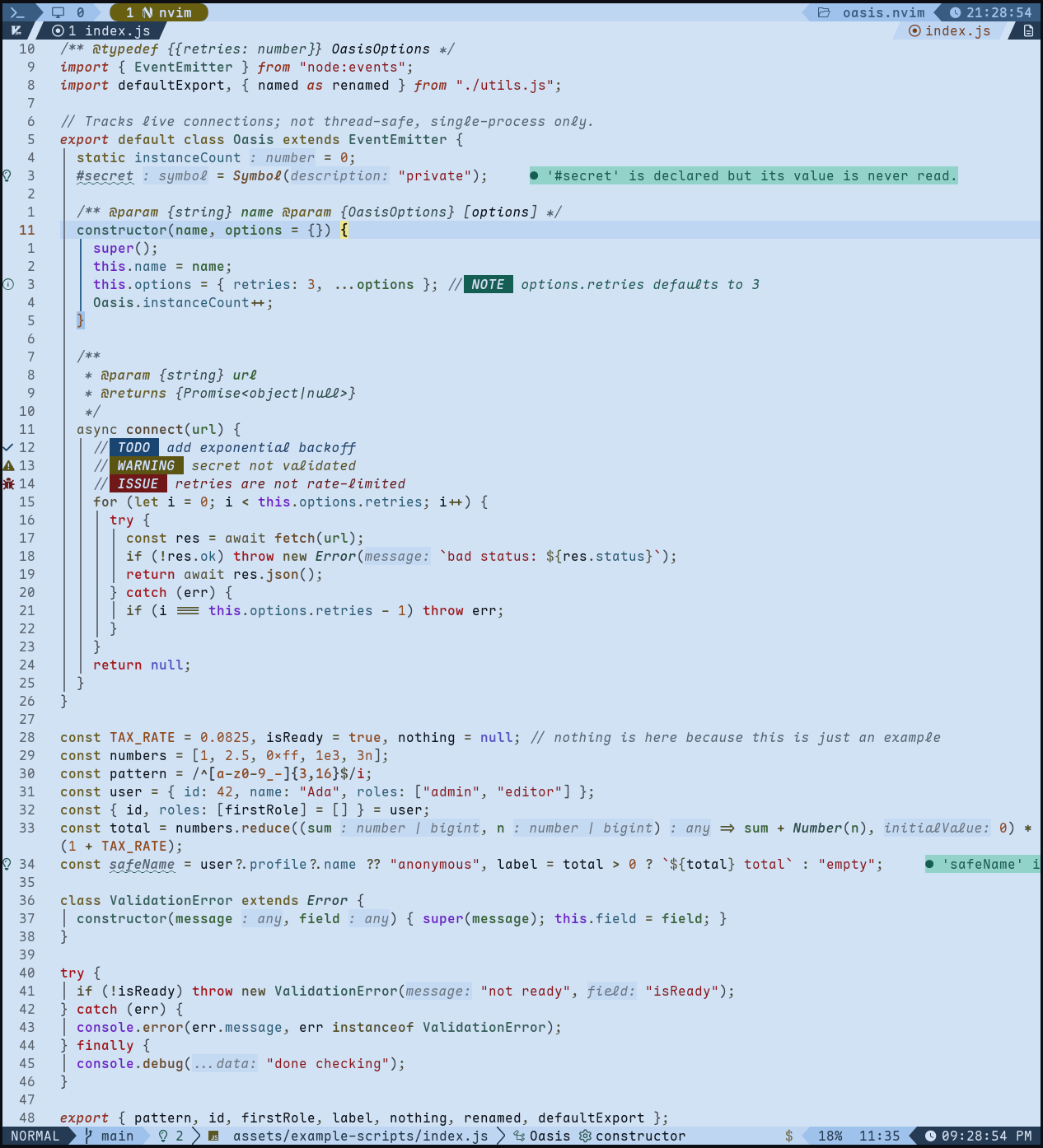 Night light mode code sample