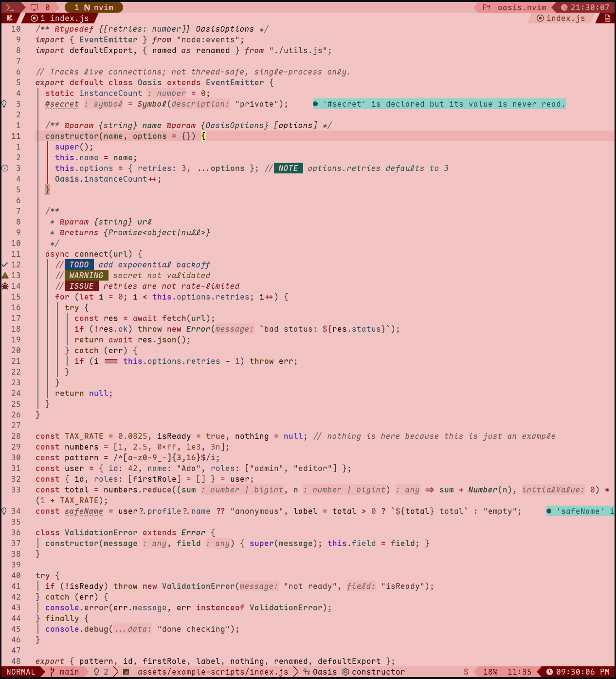 Sol light mode code sample