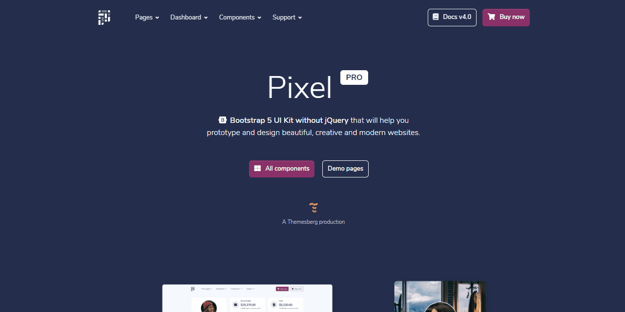 Bootstrap Template - Pixel PRO. animated presentation.