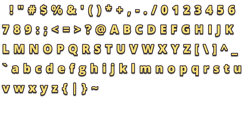 Title bitmap font atlas