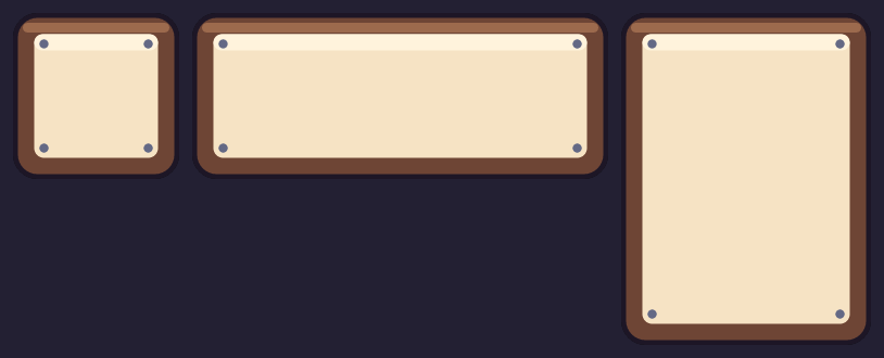 9-slice panel stretched to three sizes