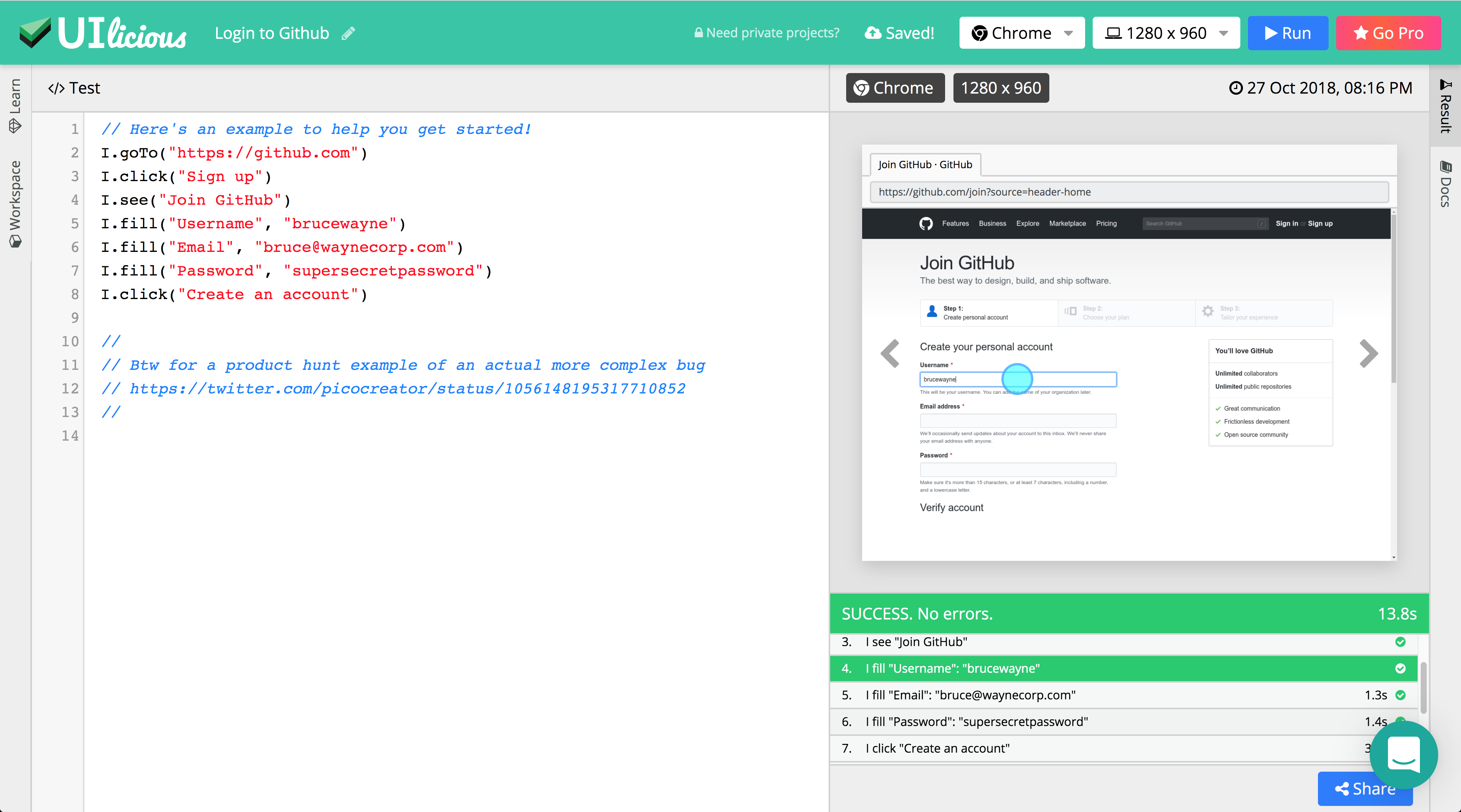 UI-licious Snippet Preview