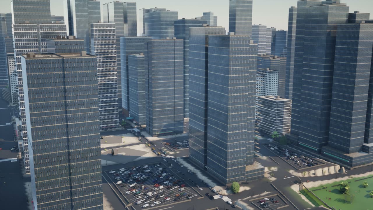 The central business district from the air