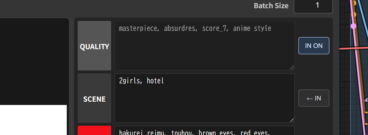 Local prompt and IN ON modes
