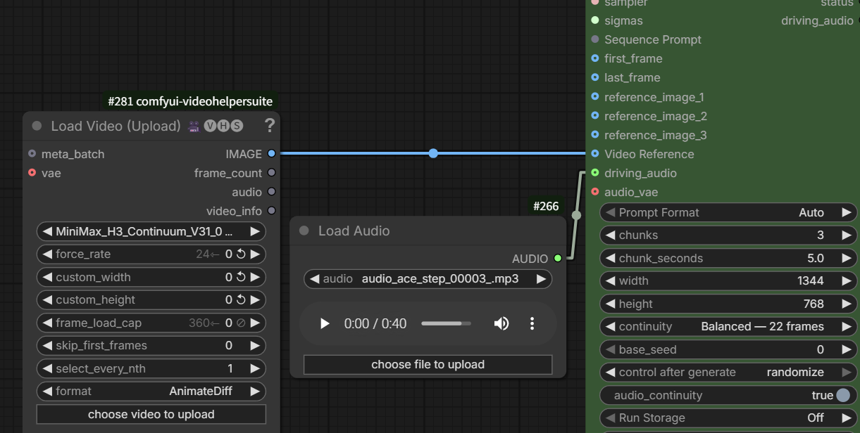 Separate Video Guide Frames and Driving Audio connection