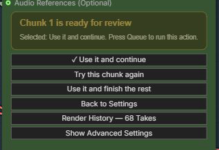 Use it and continue selected; Queue is still required