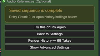 The two-chunk target is complete after only Chunk 2 is generated