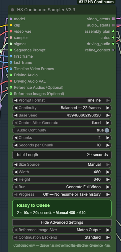 H3 Continuum Sampler V3.9 with one Reference Images Optional input