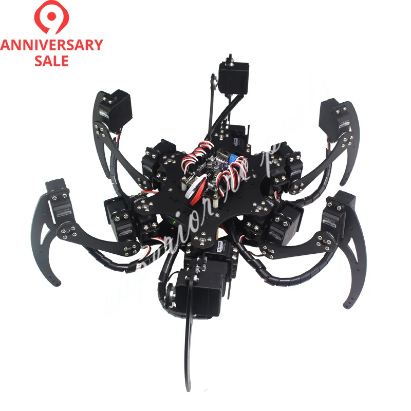 18 DOF Aluminium Hexapod Spider Six 3DOF Legs Robot Frame Kit with Ball Bearing Fully Compatible