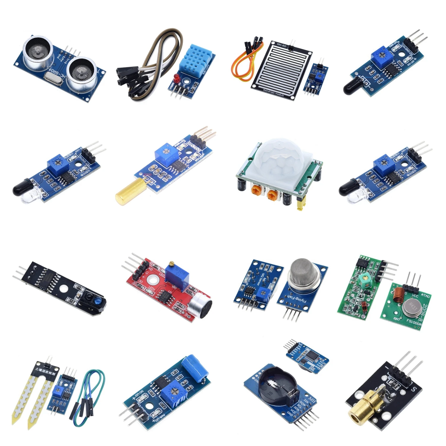 GREATZT Raspberry pi 2 3 the sensor module package HC-SR04 501 DHT11 DS3231 KY-008 Sound Rain Soil s