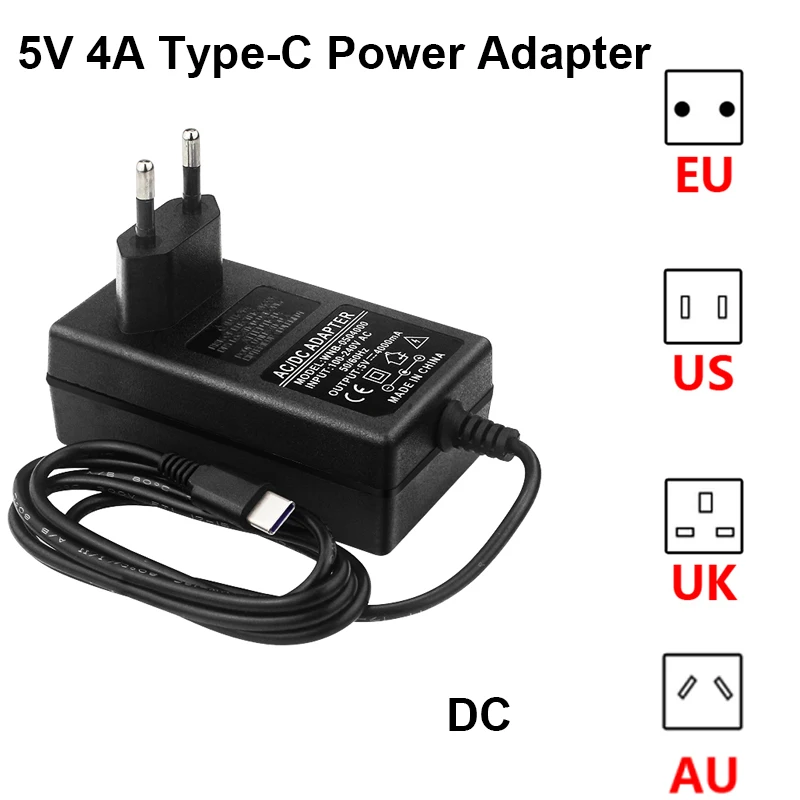 Jetson Nano 5V 4A Power Supply Type C DC Input 100-240V CE Power Adapter US Plug USB Charger for NVI
