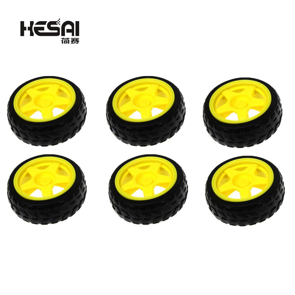 1/2/4/6PCS TT Motor Smart Car Robot Wheel Applicable to Arduino Diy Kit Wheel Smart Car Chassis Robo