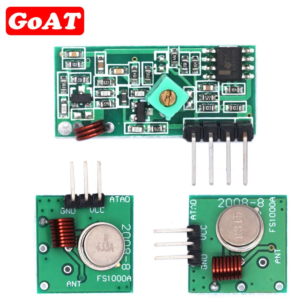 433Mhz RF Wireless Transmitter Module and Receiver Kit 5V DC 315MHZ Wireless For Arduino Raspberry P