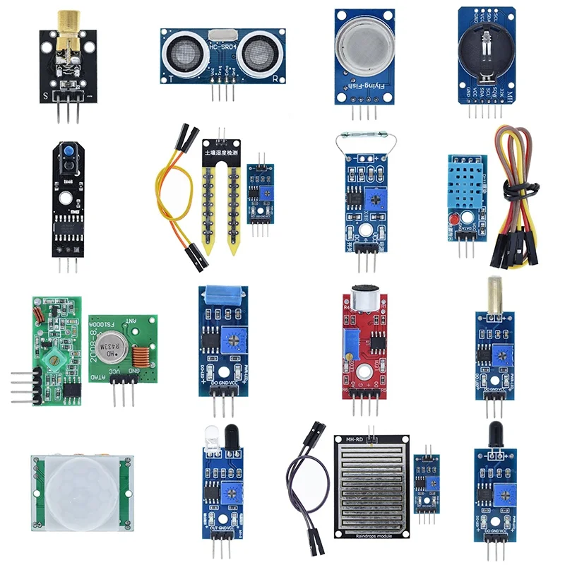 TZT Raspberry pi 2 3 the sensor module package HC-SR04 501 DHT11 DS3231 KY-008 Sound Rain Soil senso