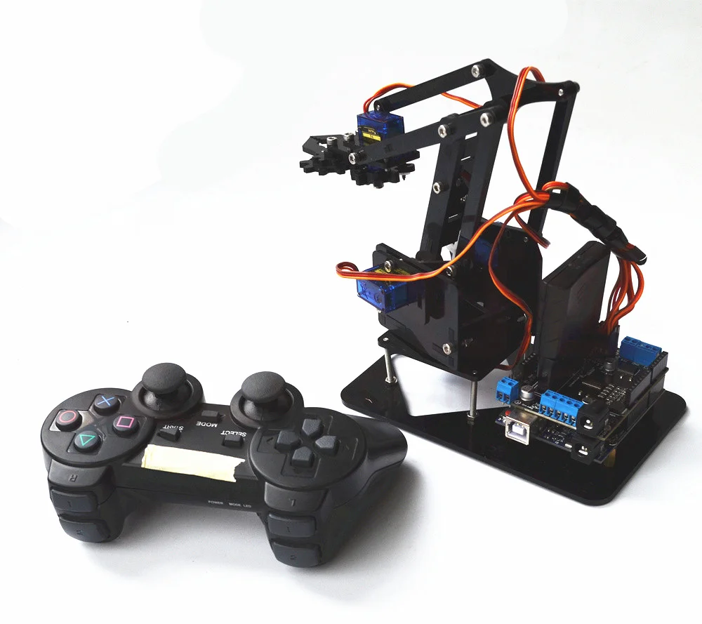 SG90 MG90S STEM 4 DOF Robot Arm Kit Mechanical Arm Claw Kit PS2 or Knob Control For Arduino Robot Ar